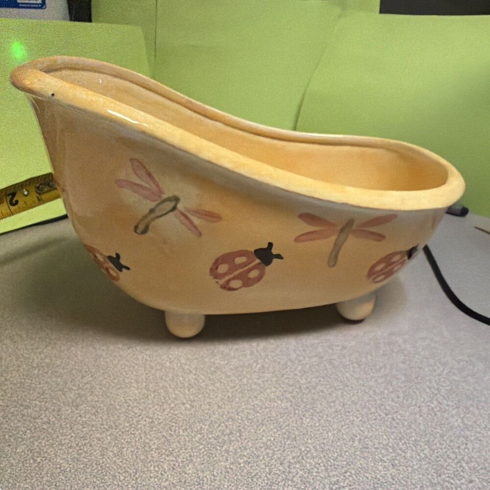 Mini Claw Foot Tub Decor - Doll House Tub / gift bag idea 10x6x6 dragonfly